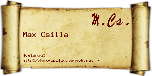 Max Csilla névjegykártya
